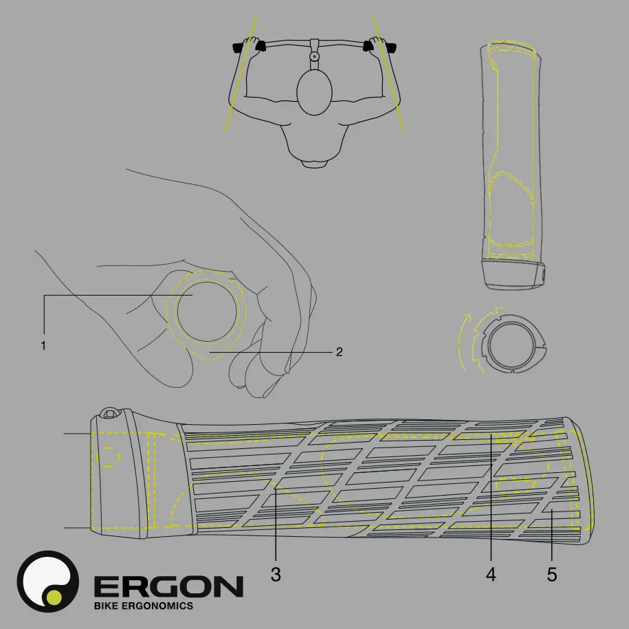 ידיות כידון גריפים מקצועיים ארגונומיים ERGON GE1 Evo - Image 8