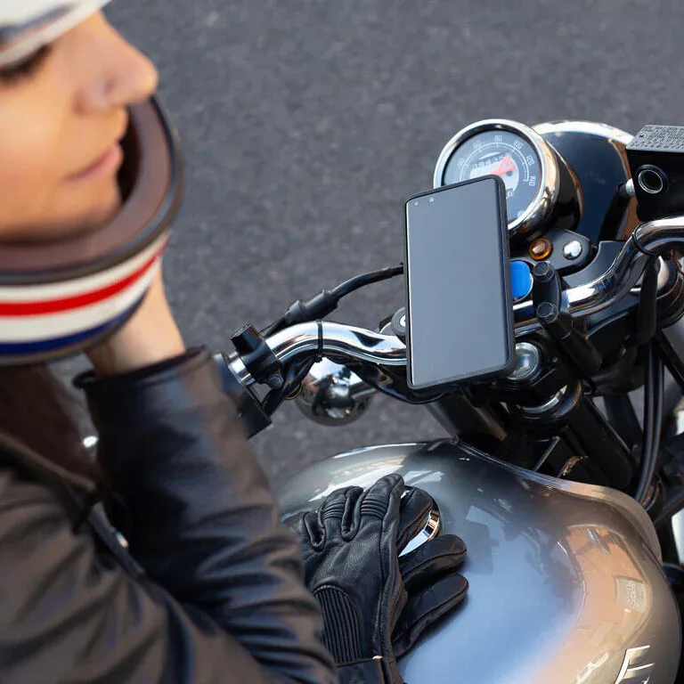 התקן מעמד לטלפון עם חיבור לכידון האופנוע Quad Lock Motorcycle Handlebar Mount - Image 3