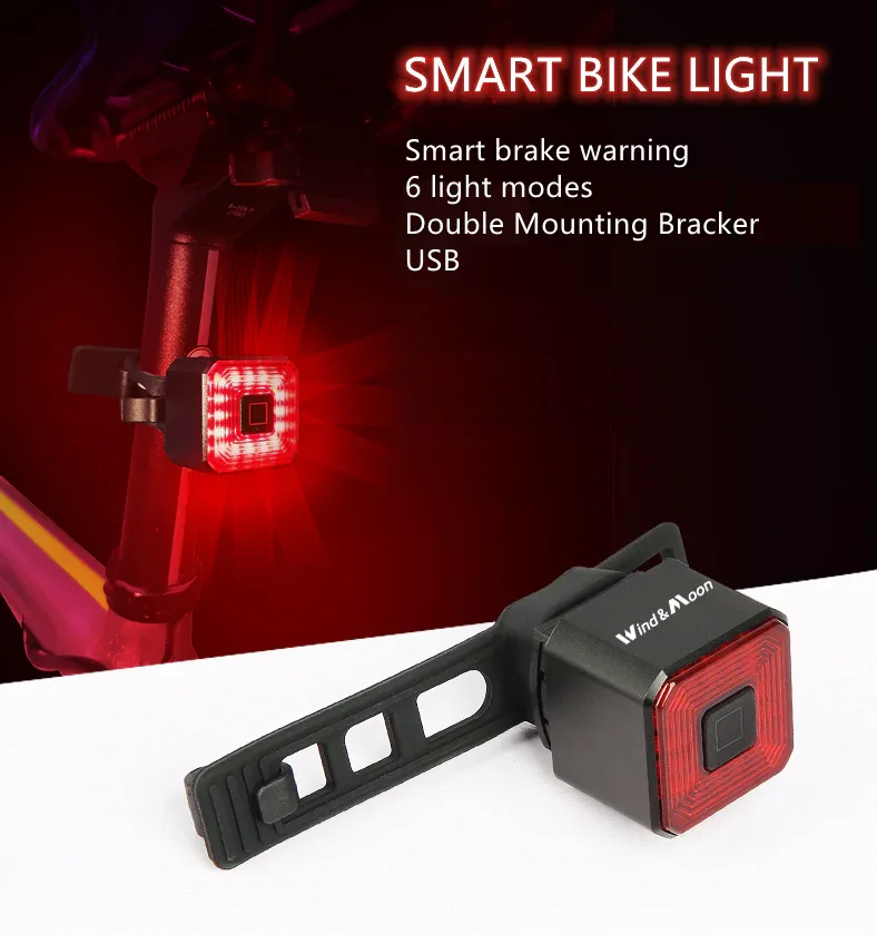 פנס אחורי לאופניים נצנץ אוטומטי ERC Smart Bike Light WT005 - Image 3