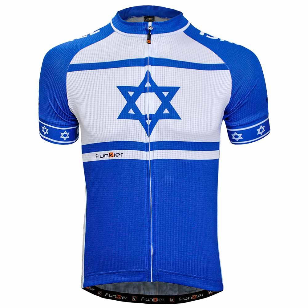 חולצת רכיבה קצרה לגברים דגל ישראל פאנקייר Funkier Volterra-3