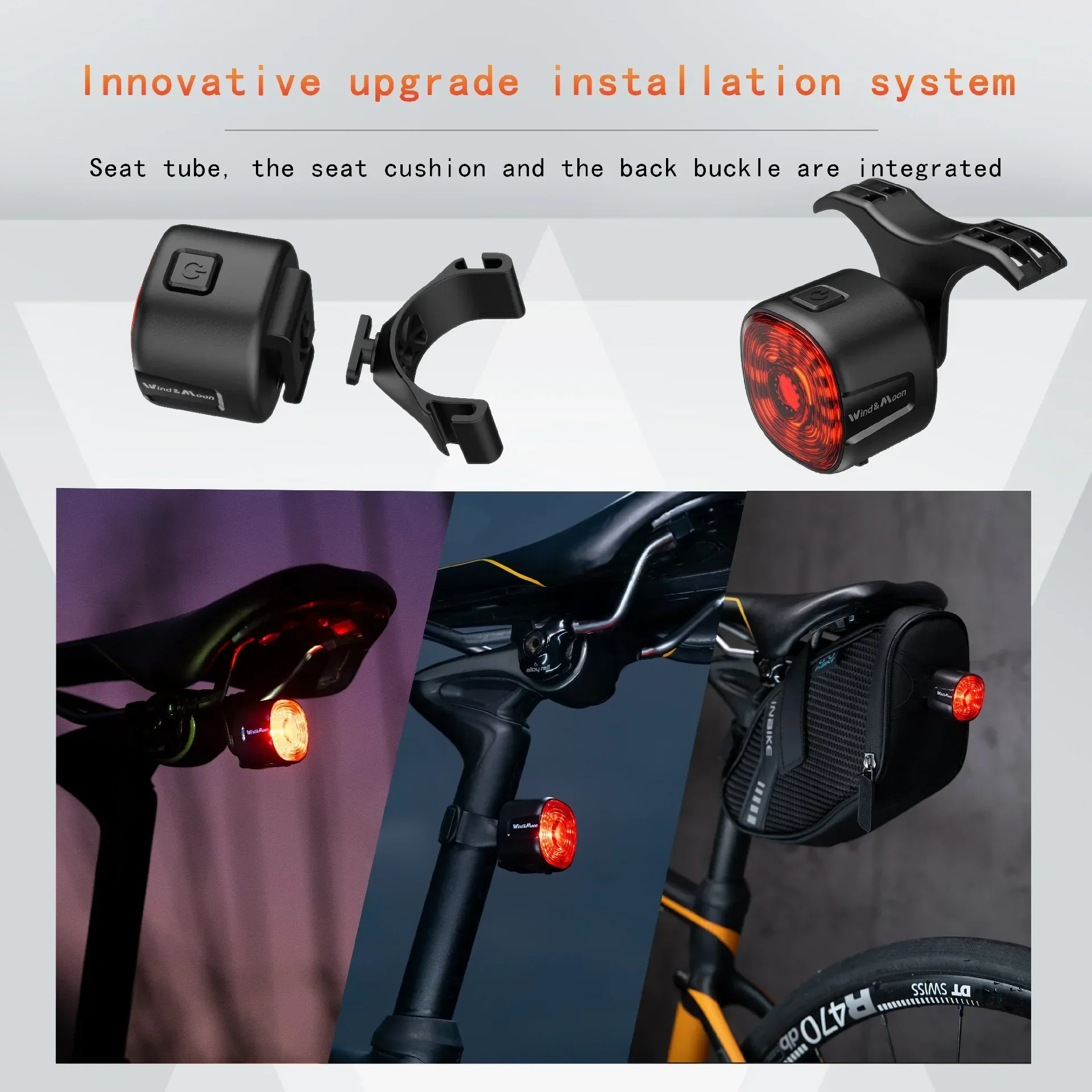 פנס אחורי לאופניים נצנץ צבעוני ERC Bike Light WT09 RGB - Image 6