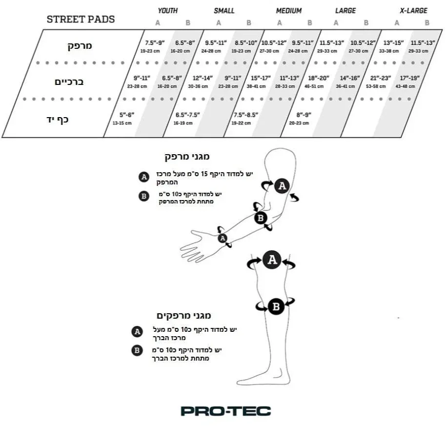 סט מגנים מקצועיים לספורט אתגרי Pro-Tec Street Gear 3 pack - Image 6
