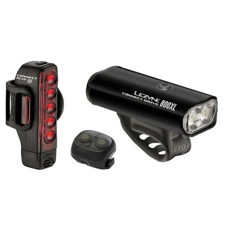סט פנס קדמי ואחורי כולל שלט אלחוטי Lezyne Connect Drive