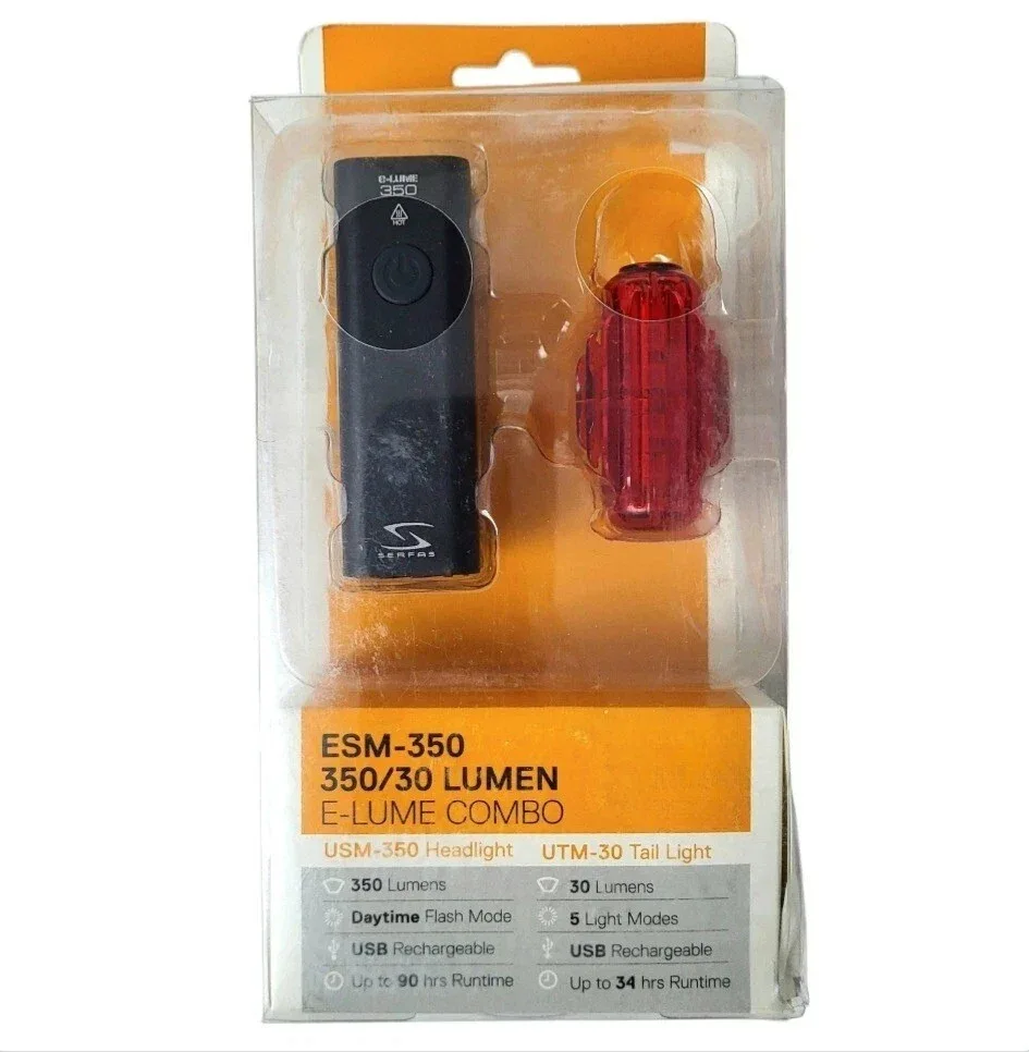 סט פנסים לאופניים קדמי + אחורי SERFAS E-Lume 350 + Cosmo 30 - Image 2