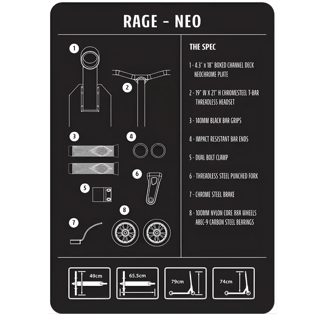 קורקינט פעלולים סקוט מקצועי RAGE Neochrome - Image 4