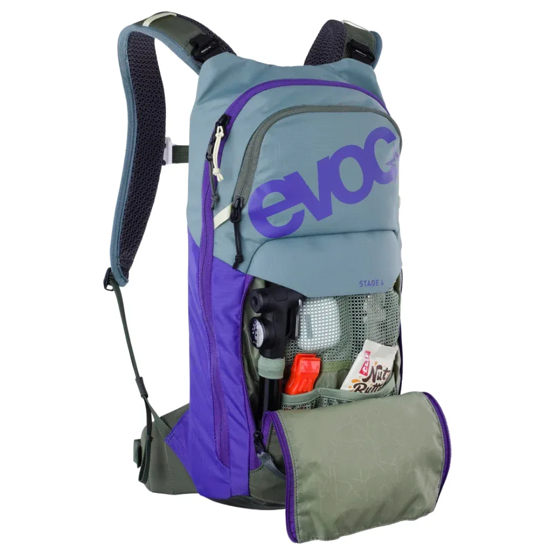 תיק רכיבה וטיולים + שלוקר 6 ליטר אבוק Evoc Stage 6 סגול-זית - Image 5