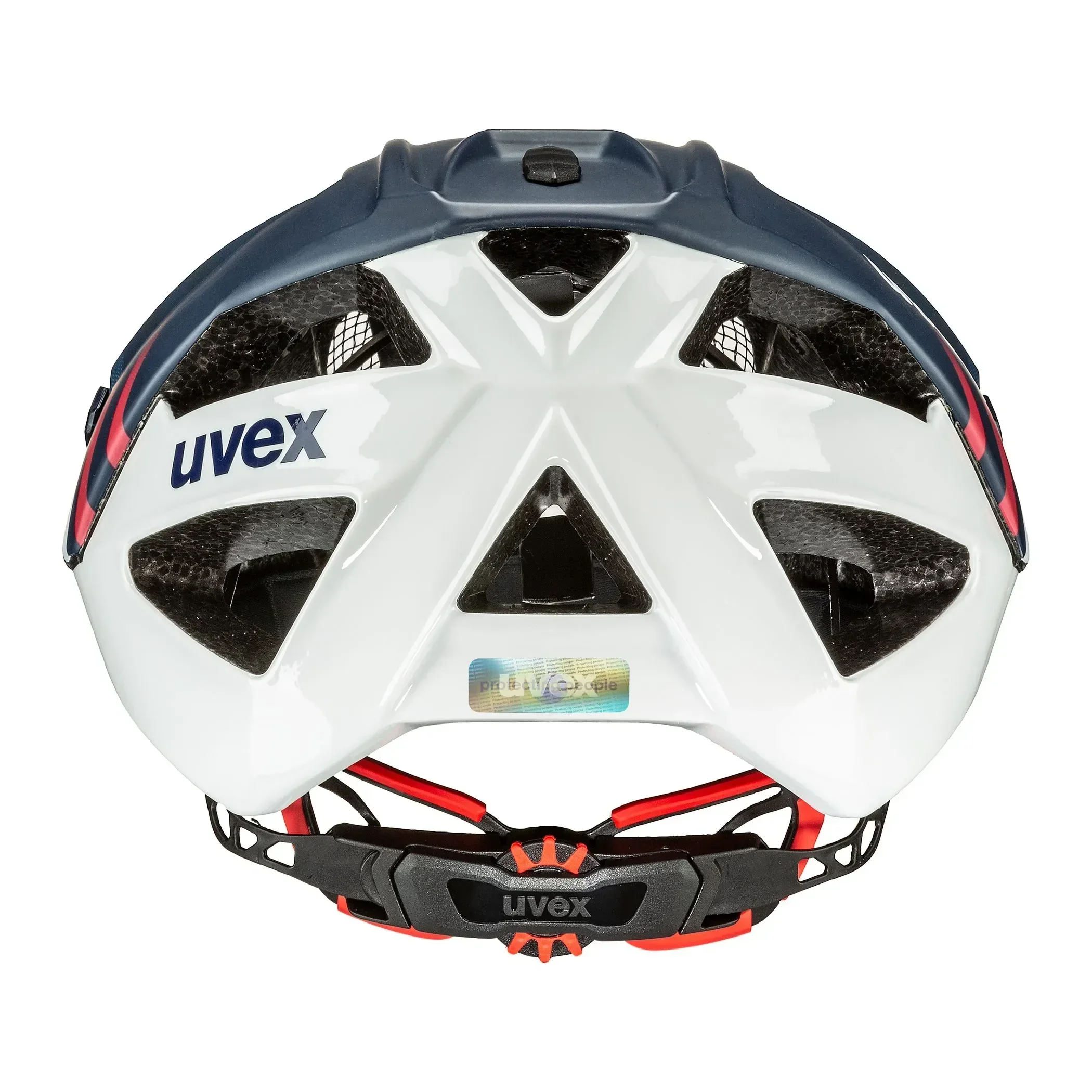 קסדה מקצועית לאופניים Uvex Quatro כחול\לבן - Image 3