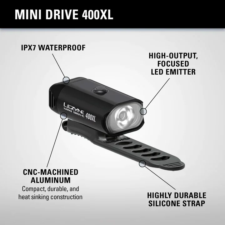 פנס קדמי לאופניים Lezyne Mini Drive 400xl - Image 2